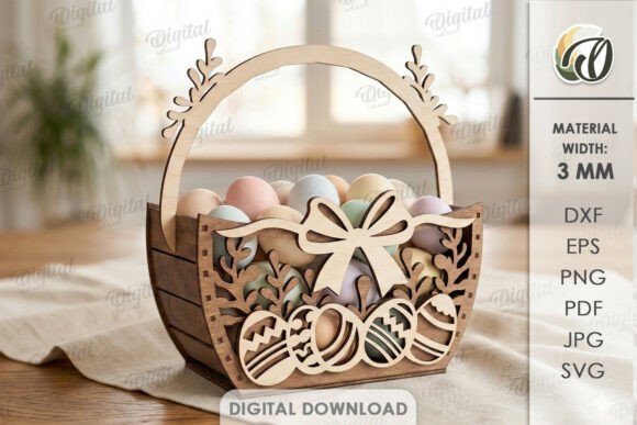 3D Easter Baskets Bundle Laser Cut