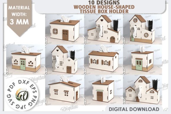 3D Tissue Boxes Laser Cut Bundle