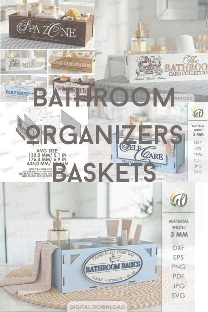 Bathroom Organizers Baskets Bundle Laser