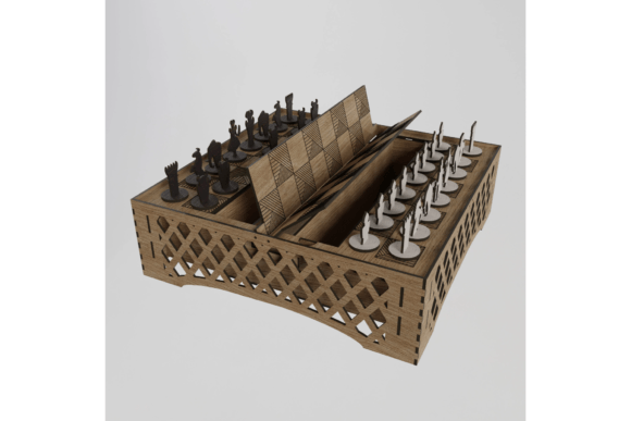 Chessboard with Hidden Compartment Svg