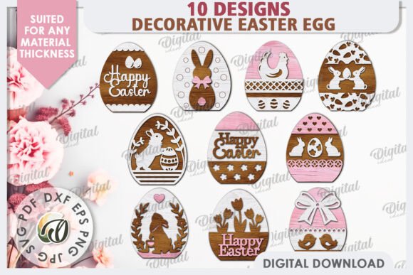Decorative Easter Eggs Laser Cut Bundle