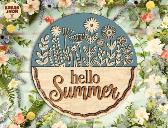 Floral Door Sign SVG