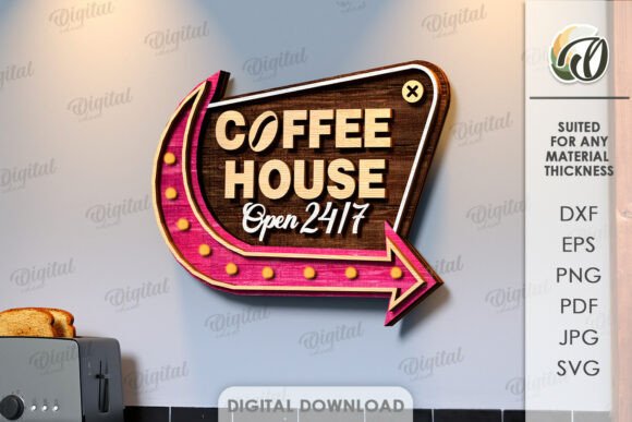 Kitchen Retro Wall Decors Bundle Laser