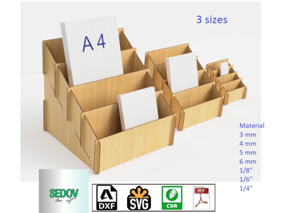 Laser Cut 4 Tier Display Case 3 Sizes