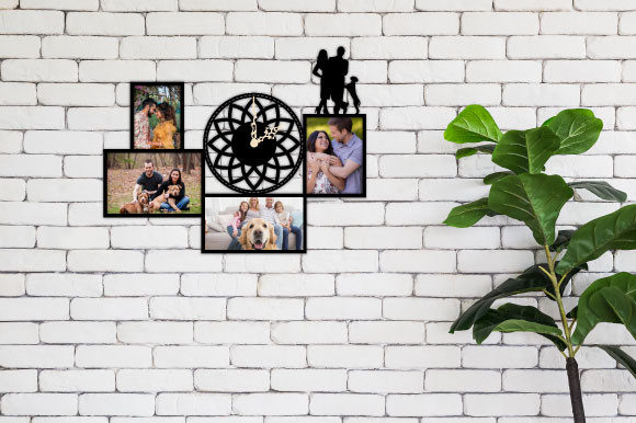 Laser Cut Decorative Wall Clock Set