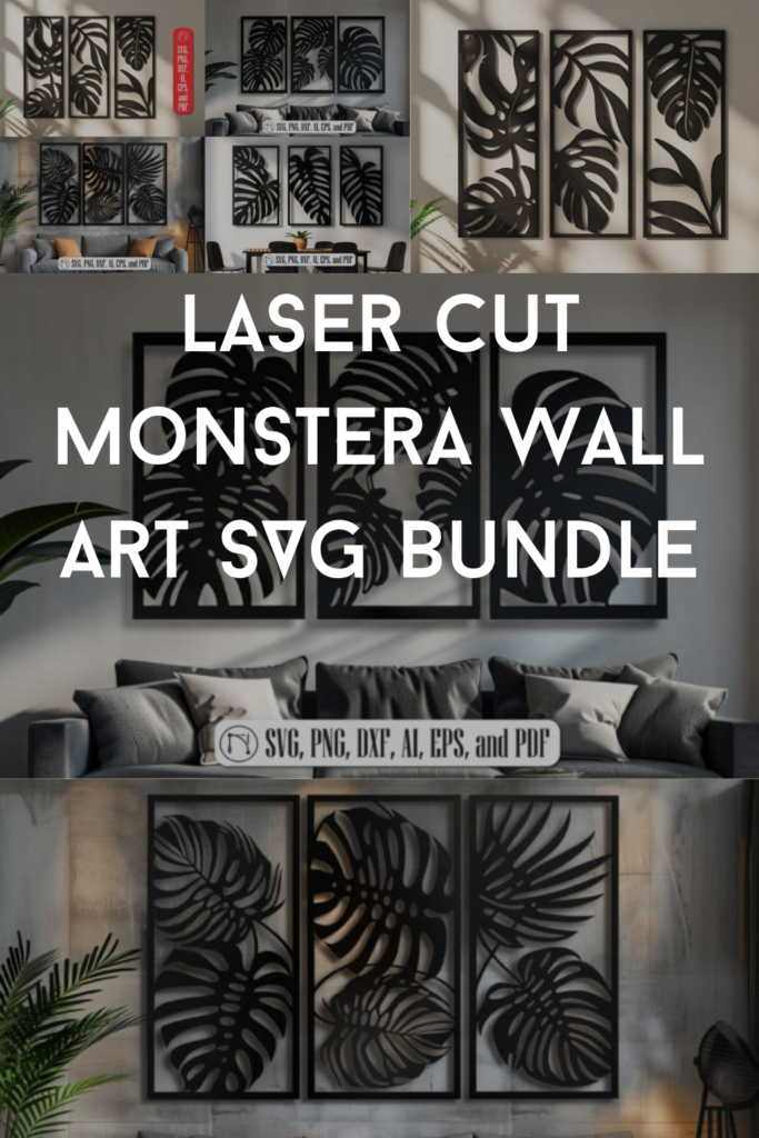 Laser Cut Monstera Wall Art SVG Bundle