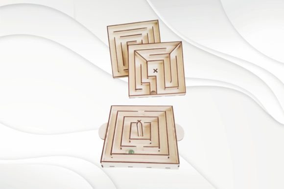 Maze Game in 3 Floors, Design Laser Cut