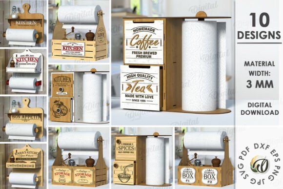 Paper Towel Holders Bundle Laser Cut