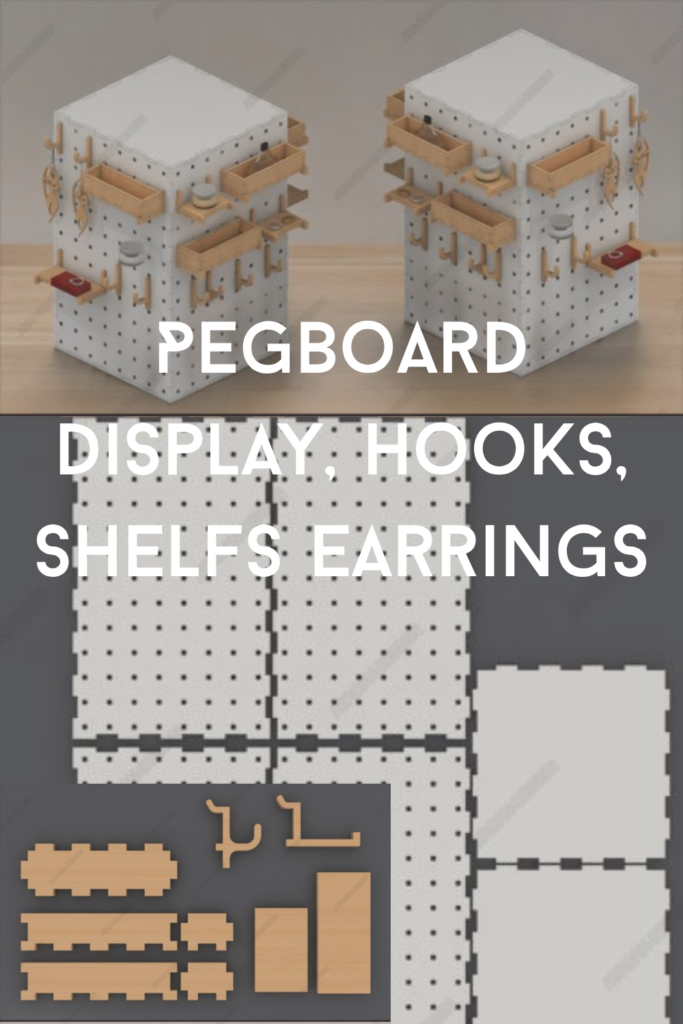 Pegboard Display, Hooks, Shelfs Earrings