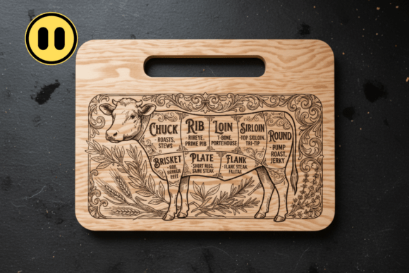Set of 6 Engraving Cutting Board Designs