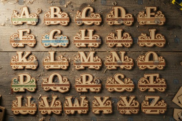 Split Monogram Alphabet