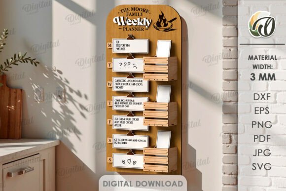 Weekly Menu Planners Bundle Laser Cut