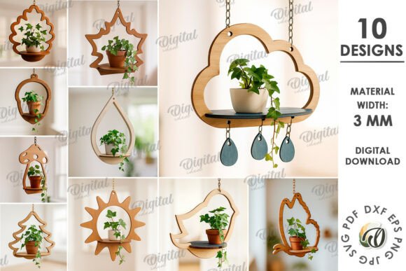 Wooden Plant Hangers Bundle
