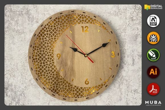 3 Sizes Wall Clock SVG, Led Lighted Svg