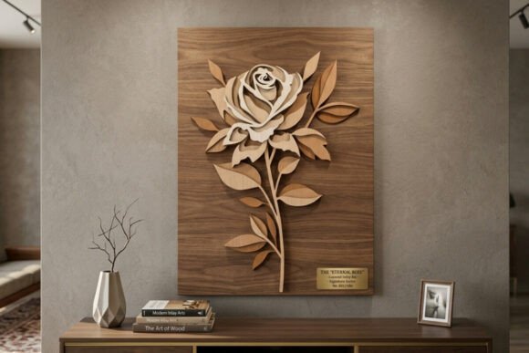 3D Layered Rose Flower Laser Cut File