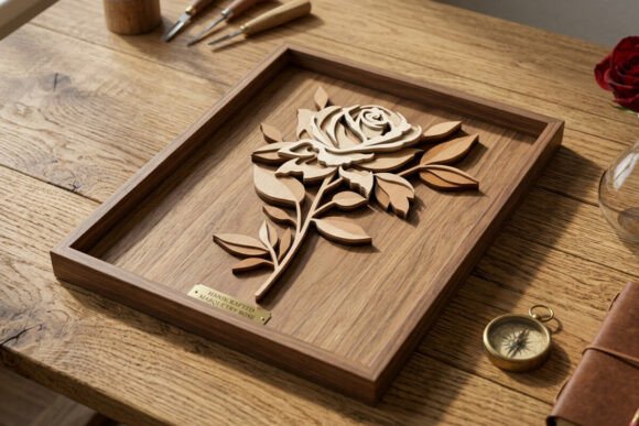 3D Layered Rose Flower Laser Cut File