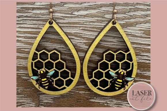 Bee Hive Earrings Svg
