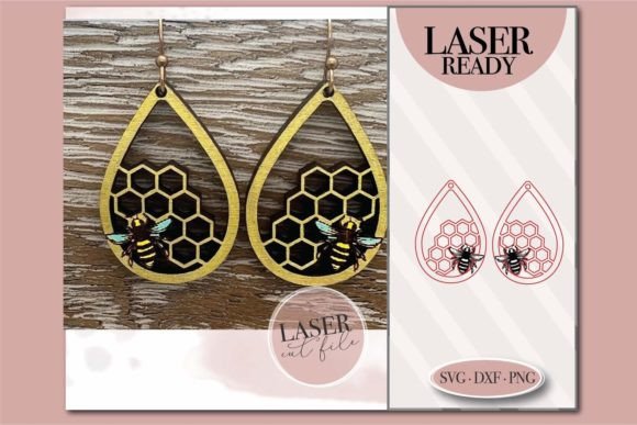 Bee Hive Earrings Svg
