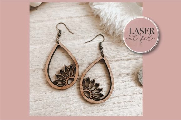 Boho Floral Laser Earrings SVG