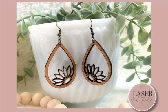 Boho Floral Laser Earrings SVG