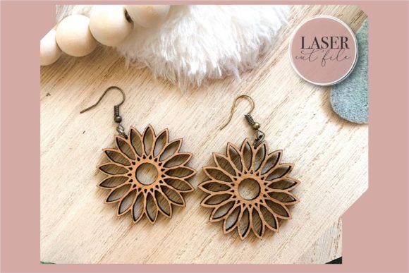 Boho Floral Laser Earrings Svg