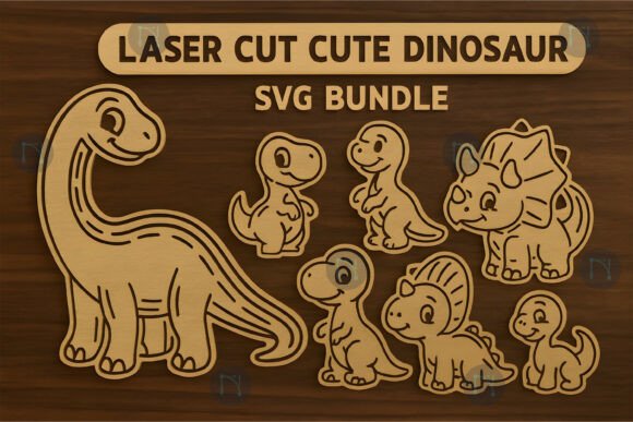Laser Cut Multilayer Dinosaur SVG Bundle