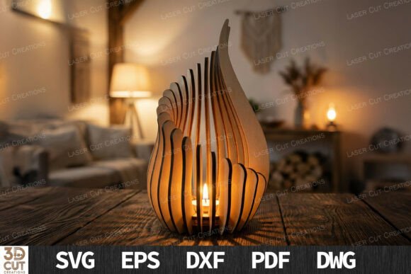 Flame Lantern Bundle SVG Laser Cut