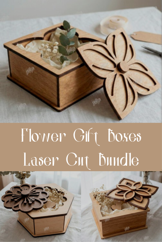 Flower Gift Boxes Laser Cut Bundle