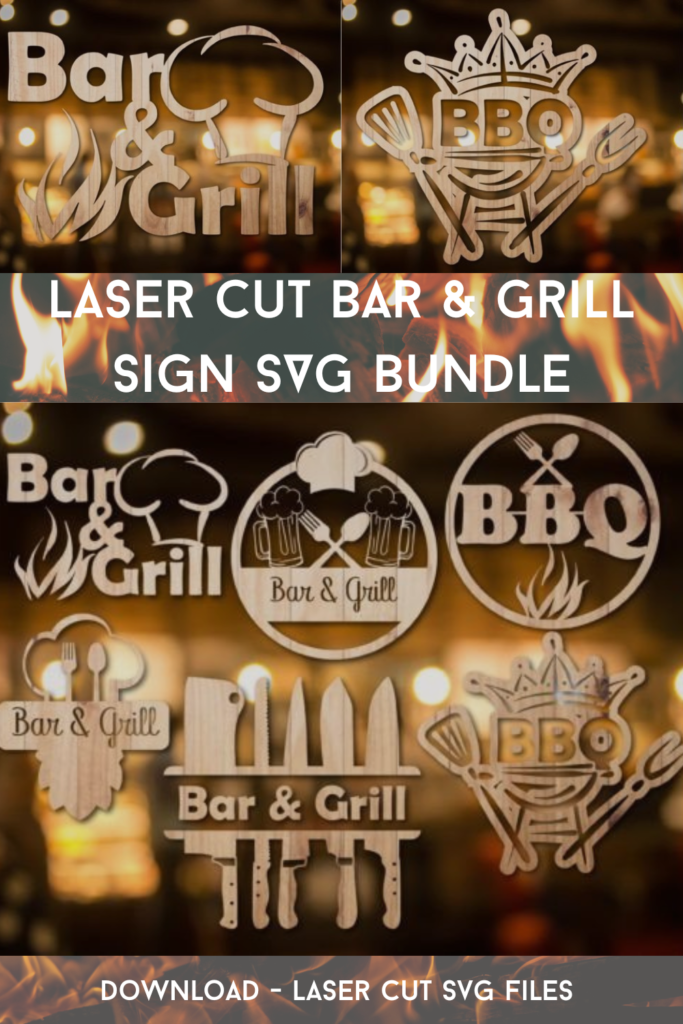 Laser Cut Bar & Grill Sign SVG Bundle