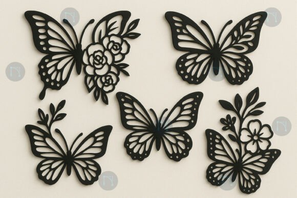 Laser Cut Floral Butterfly SVG Bundle