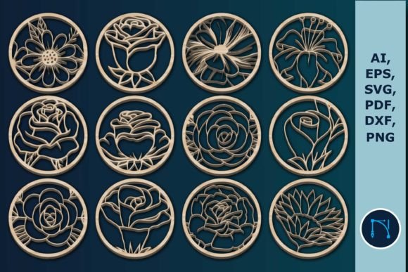 Laser-cut Coasters Mega Bundle SVG