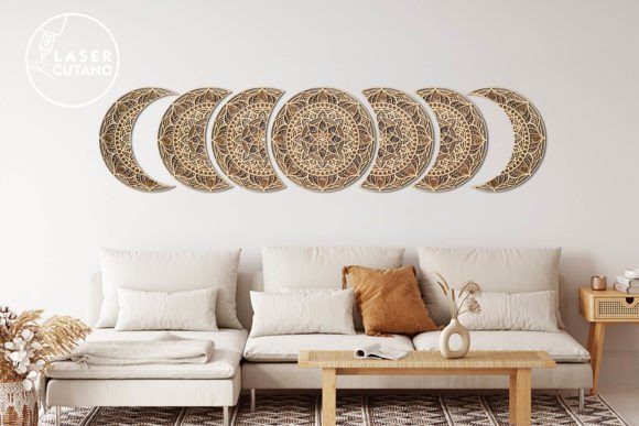 3D Multilayer Wall Decor Moon Phases
