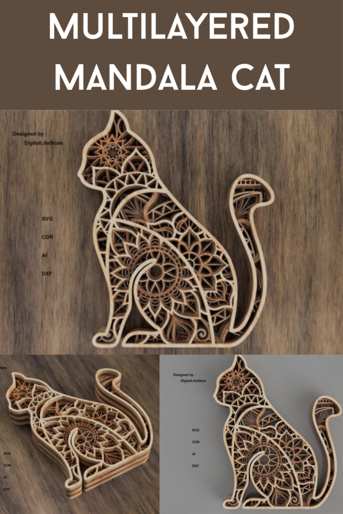 Multilayered Mandala Cat