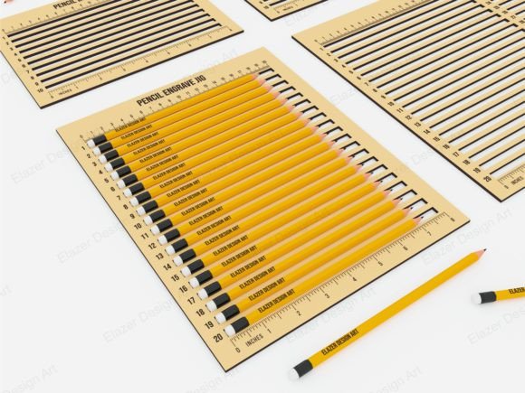 Pencil Engrave Jig Set & Ruler Laser Cut