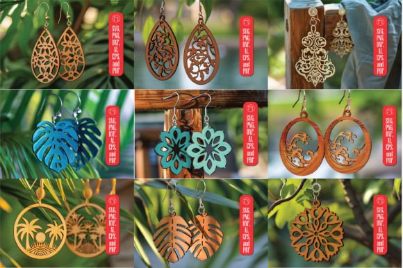 Summer Earrings Laser Cut SVG Collection