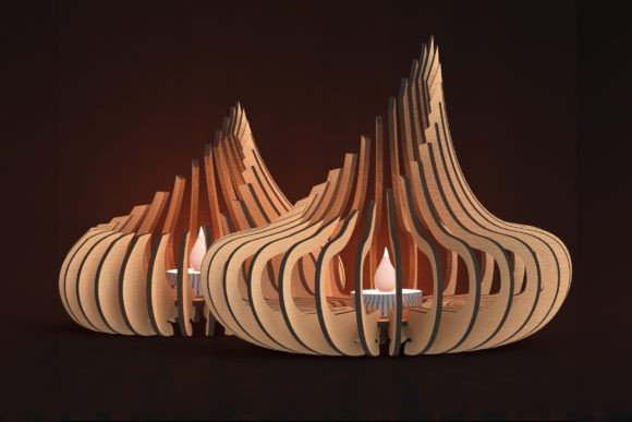 Tealight Holder SVG Files for Laser Cut