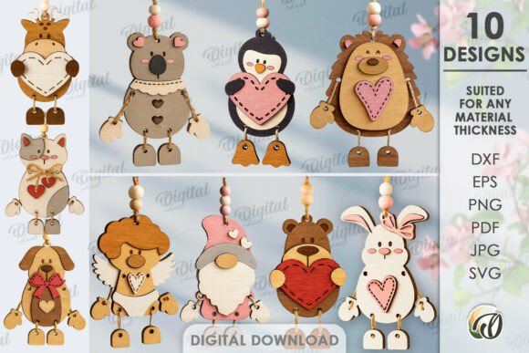 Valentine's Day Characters Tags Bundle