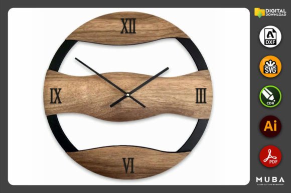Wall Clock SVG, Laser Cut File