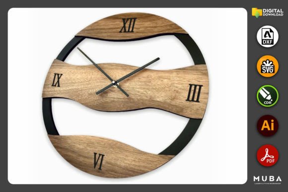 Wall Clock SVG, Laser Cut File