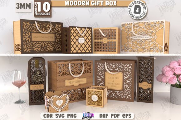 Wooden Gift Boxes Laser Cut Bundle | CNC