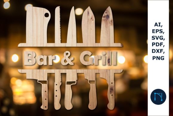 Laser Cut Bar & Grill Sign SVG Bundle