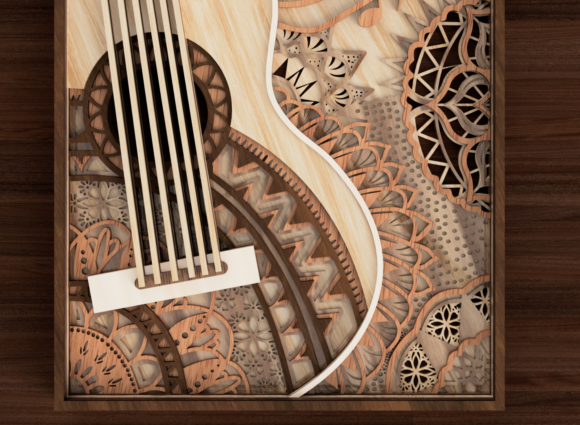 Layered Guitar Mandala Laser Cut Files
