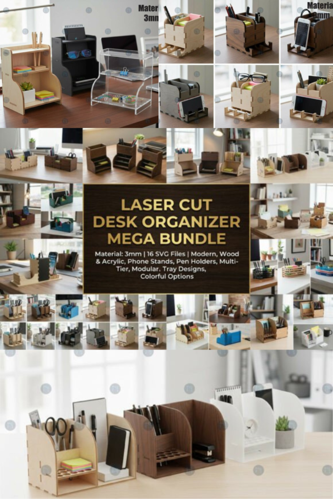 Laser Cut Desk Organizer Mega Bundle