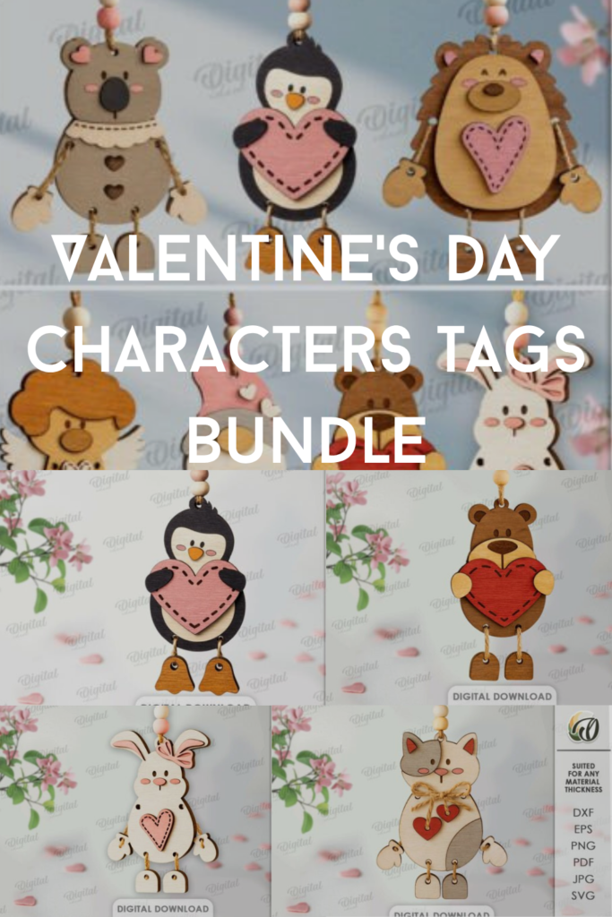 Valentine's Day Characters Tags Bundle