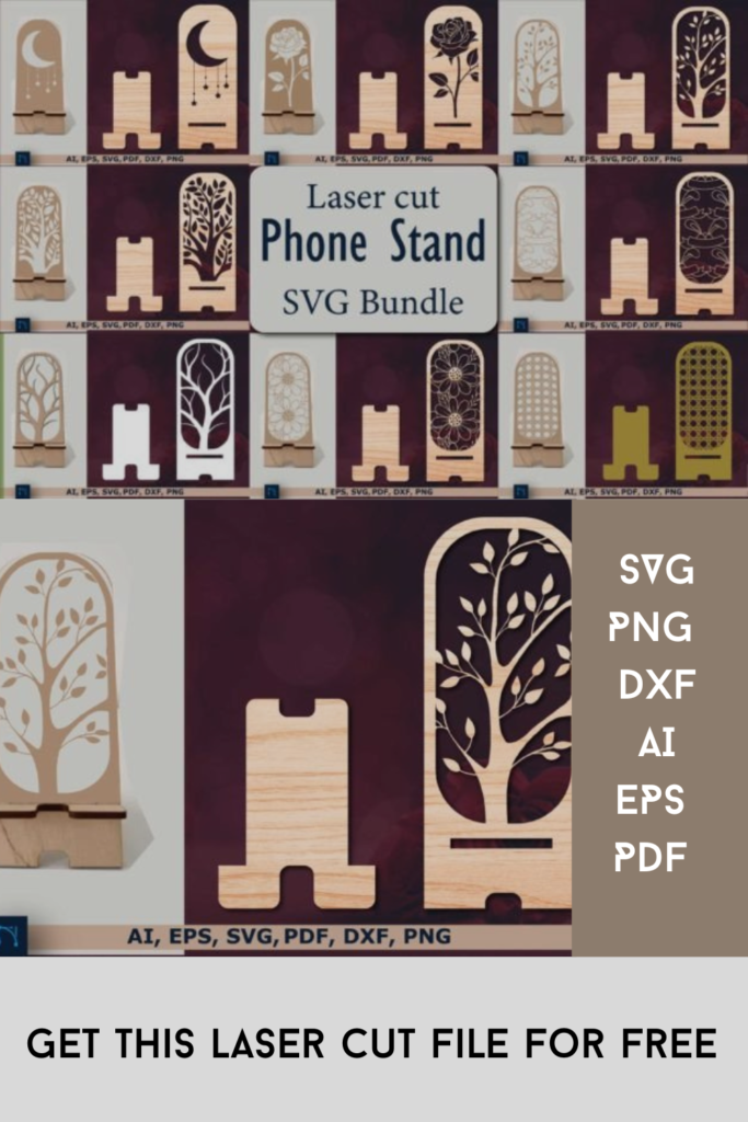 Laser Cut Cell Phone Stand SVG Bundle