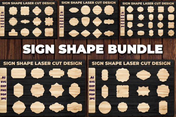 Laser Die Cut Sign Shape SVG Bundle