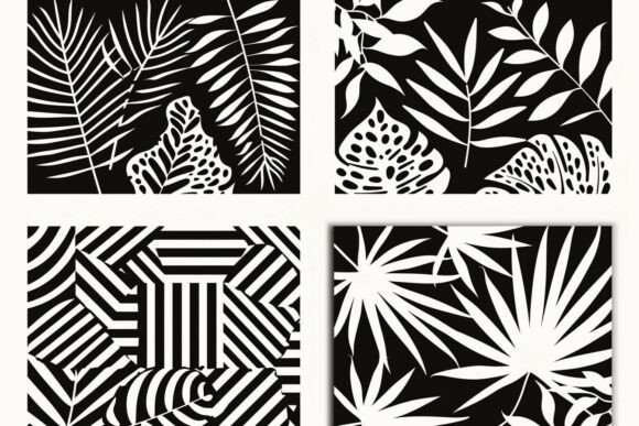 Leaf Pattern Laser Cut Silhouette Bundle