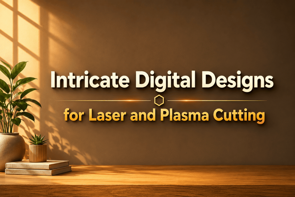 Intricate digital cut files for laser and plasma cutting banner.