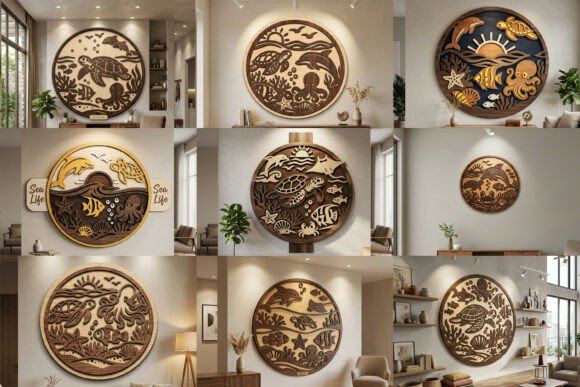 Laser Cut Sea Life Wall Art SVG Bundle — Ocean Decor Files