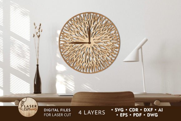 Wooden Wall Clock Cut Template